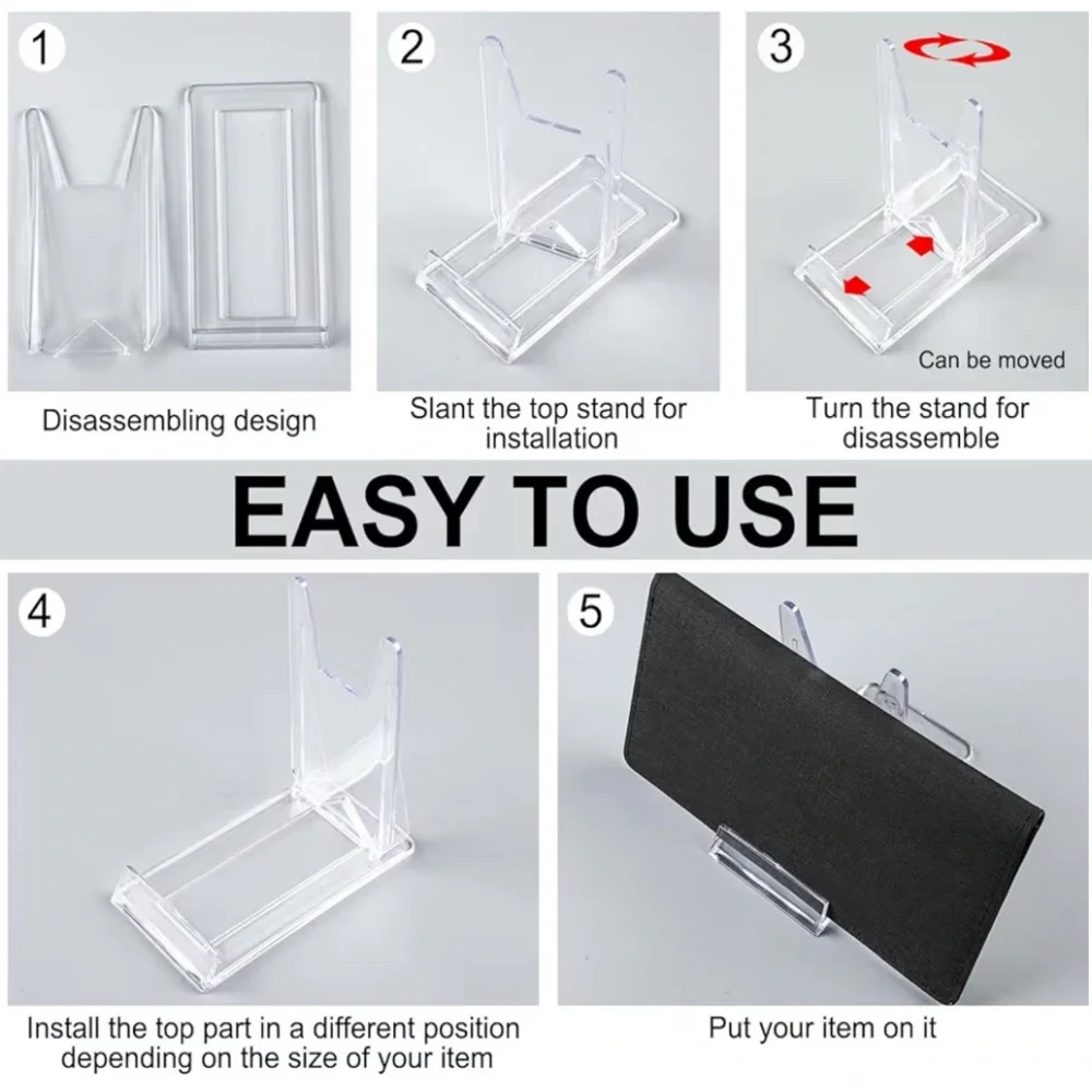 (2) Clear Adjustable Display Stand Duo